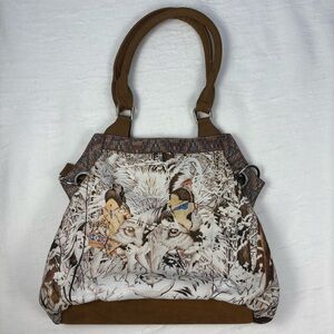Bradford Exchange Women's Western Native American Wolf Print Purse Bag